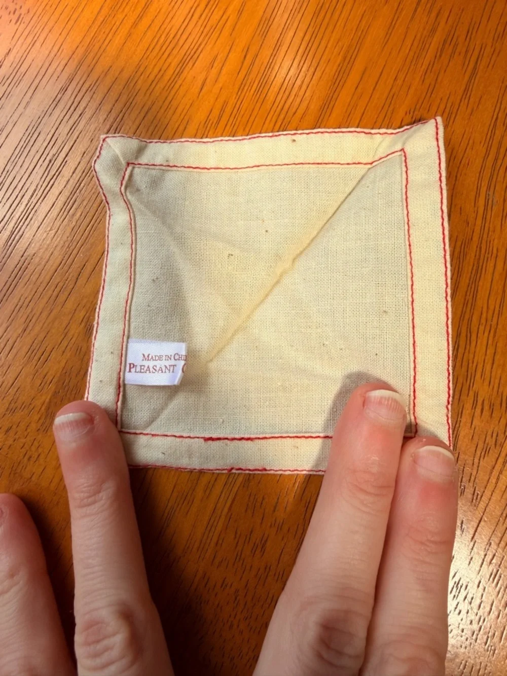 American Girl Kirsten PC Cream Linen Napkin